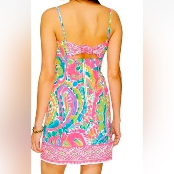 Lilly Pulitzer Shelli Stretch Shift Come Out Of Your Shell Tie-Back Dress Size 8 - Picture 1 of 5